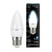 Лампа Gauss LED свеча 6,5W E27 4100K(10/50шт) ДУБЛЬ