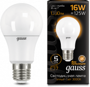 Лампа Gauss LED A60 16W E27 4100K 1/10/50