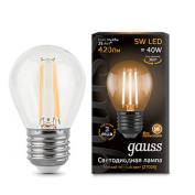 Лампа Gauss LED Filament Шар E27 5W 2700K 1/10/50