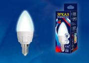 Лампа светодиодная LED-C37 7W/NW/E14/FR «свеча», матовая. Серия ЯРКАЯ. Белый свет