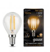 Лампа Gauss LED Filament Globe E14 7W 2700K 1/10/50