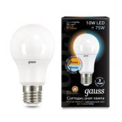 Лампа Gauss LED А60 10W Е27 2700K/4100К СТС 1/10/50