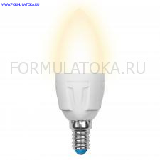 Лампа светодиодная LED-C37 7W/WW/E14/FR «свеча», матовая. Серия ЯРКАЯ. Теплый белый свет