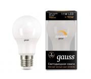 Лампа Gauss LED А60-din E27 11W 4100К диммируемая 1/10/50