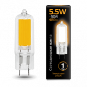 Лампа Gauss LED G4 AC220-240V 5.5W 480lm3000K Glass 1/10/200