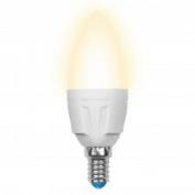 Лампа светодиодная LED-C37 7W/WW/E14/FR «свеча», матовая. Серия ЯРКАЯ. Теплый белый свет
