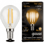 Лампа Gauss LED Filament Globe E14 9W 4100K 1/10/50