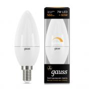 Лампа Gauss LED Candle-dim E14 7W 3000К диммируемая 1/10/100