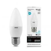 Лампа Gauss LED Elementary Candle 8W E27 4100K(1/10/50шт)
