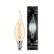 Лампа Gauss LED Filament Candle tailed E14 5W 4100K Golden 1/10/50