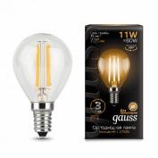 Лампа Gauss LED Filament Globe E14 11W 4100K 1/10/50