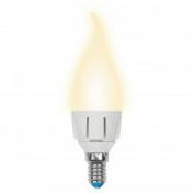 Лампа светодиодная LED-CW37 7W/WW/E14/FR «свеча на ветру», матовая. Серия ЯРКАЯ. Теплый белый свет