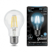 Лампа Gauss LED Filament A60 E27 8W 4100К 1/10/40