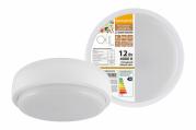 Св-к LED ДПП 2901 12Вт 990 лм 4000К IP65 белый круг 160*48 мм с датчиком Народный 1/20