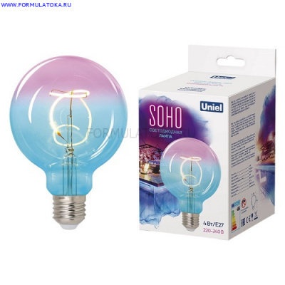 Лампа светодиодная Vintage LED-SF01-4W/SOHO/E27/CW BLUE/WINE GLS77TR ТМ Uniel