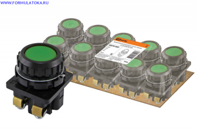 Выключатель кнопочный КЕ 011-У2-исп.1 зеленый 2з 10A 660B IP40 TDM