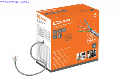 UTP Cat 6 4х2х23AWG (305м)  solid, ПВХ, серый TDM