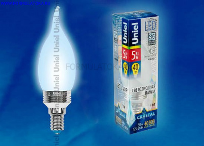 Лампа Uniel LED-CW37P-5W/NW/E14/FR ALC02SL 